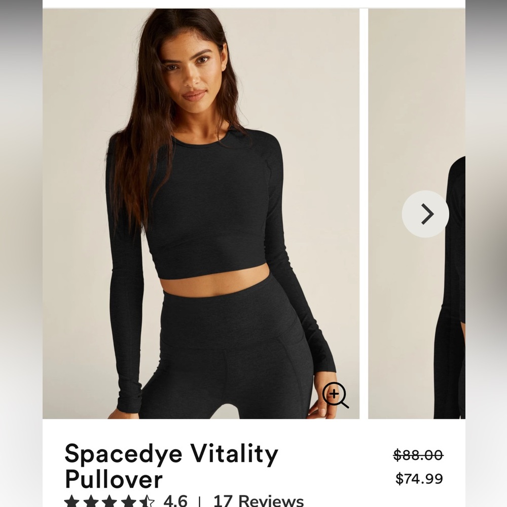 Beyond Yoga Spacedye Vitality Pullover Crop Too size M NWOT